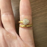 18k Yellow Gold and 0.33cttw Diamond Bypass Heart Ring Size 5.5