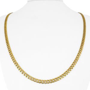 14k Yellow Gold 13.4 Solid Diamond Cut 4mm Curb Link Chain Necklace Italy 23.5"