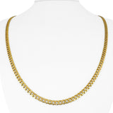 14k Yellow Gold 13.4 Solid Diamond Cut 4mm Curb Link Chain Necklace Italy 23.5"