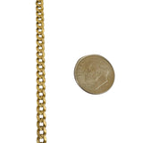 14k Yellow Gold 13.4 Solid Diamond Cut 4mm Curb Link Chain Necklace Italy 23.5"