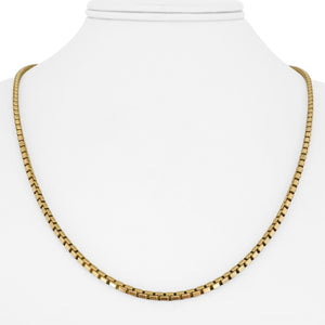 14k Yellow Gold 17.8g Solid Vintage 2.5mm Box Link Chain Necklace Italy 20"