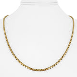 14k Yellow Gold 17.8g Solid Vintage 2.5mm Box Link Chain Necklace Italy 20"