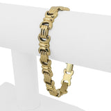 14k Yellow Gold 18.5g Vintage Polished 10.5mm Fancy Link Bracelet Italy 7.5"