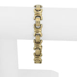 14k Yellow Gold 18.5g Vintage Polished 10.5mm Fancy Link Bracelet Italy 7.5"