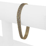 14k Yellow and Rose Gold 20.3g Solid Mirror Bar Foxtail Bracelet 7.25"
