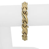 14k Yellow Gold 17.2g Thick 13mm XO Hugs and Kisses Link Bracelet Italy 7.25"