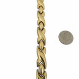 14k Yellow Gold 17.2g Thick 13mm XO Hugs and Kisses Link Bracelet Italy 7.25"