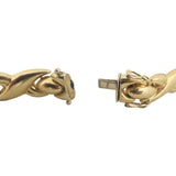 14k Yellow Gold 17.2g Thick 13mm XO Hugs and Kisses Link Bracelet Italy 7.25"