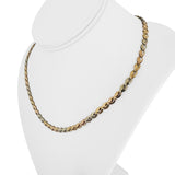 14k Yellow White and Rose Gold 9.4g Fancy Link Chain Necklace Italy 18"