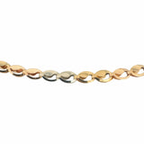 14k Yellow White and Rose Gold 9.4g Fancy Link Chain Necklace Italy 18"