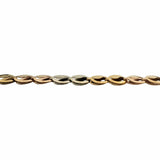 14k Yellow White and Rose Gold 9.4g Fancy Link Chain Necklace Italy 18"