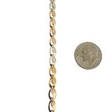 14k Yellow White and Rose Gold 9.4g Fancy Link Chain Necklace Italy 18"