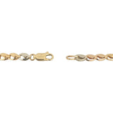 14k Yellow White and Rose Gold 9.4g Fancy Link Chain Necklace Italy 18"