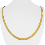 14k Yellow Gold 10.6g Milor Flat Silky 4.5mm Herringbone Link Necklace Italy 24"