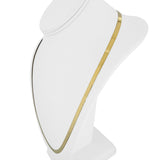14k Yellow Gold 10.6g Milor Flat Silky 4.5mm Herringbone Link Necklace Italy 24"