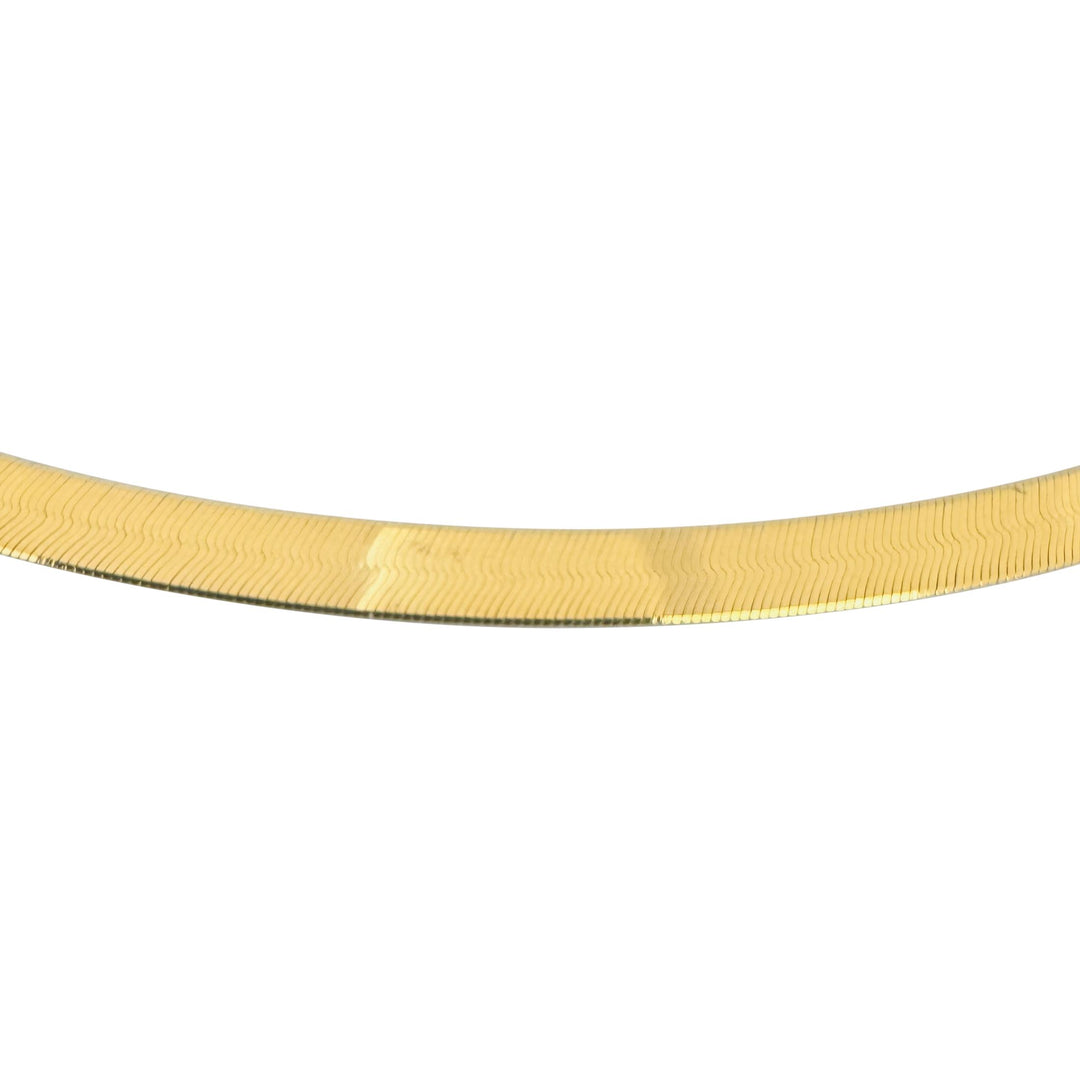 14k Yellow Gold 10.6g Milor Flat Silky 4.5mm Herringbone Link Necklace Italy 24"
