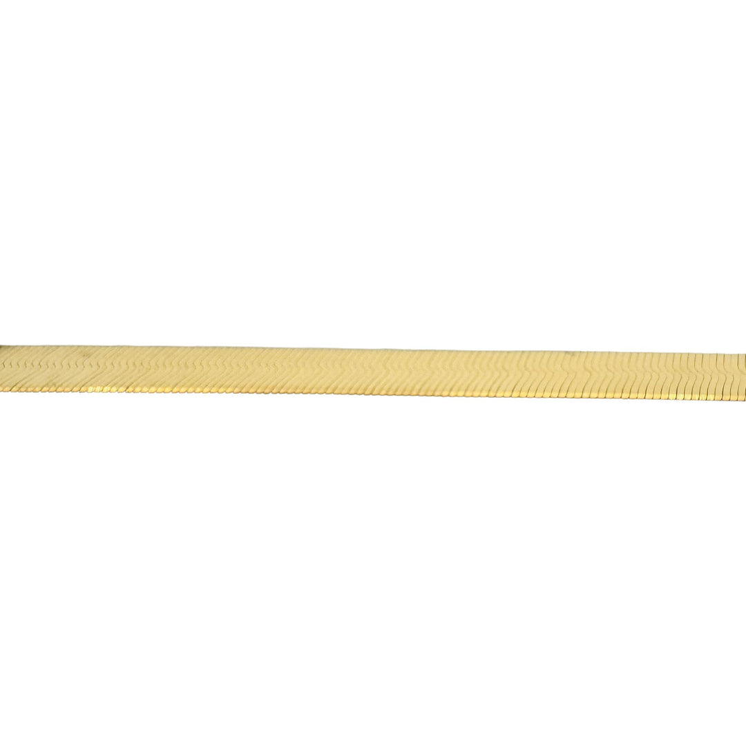 14k Yellow Gold 10.6g Milor Flat Silky 4.5mm Herringbone Link Necklace Italy 24"