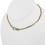 14k Yellow Gold 9.4g Vintage Solid Cable and Bar Link Dog Clip Watch Chain 13"