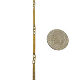 14k Yellow Gold 9.4g Vintage Solid Cable and Bar Link Dog Clip Watch Chain 13"