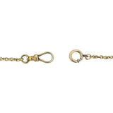14k Yellow Gold 9.4g Vintage Solid Cable and Bar Link Dog Clip Watch Chain 13"