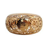12k Rose Gold 36.4g Very Large Solid Vintage Floral Cuff Bracelet 7.5"