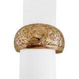 12k Rose Gold 36.4g Very Large Solid Vintage Floral Cuff Bracelet 7.5"