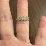 14k Yellow Gold and 0.65cttw Diamond Vintage Ladies Cluster Ring Size 7.75