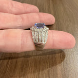 LeVian 18k White Gold 1.50ct Tanzanite and 0.80cttw Diamond Ring Size 6.75