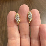 18k Yellow and White Gold 0.30cttw Diamond Solid Vintage Huggie Earrings
