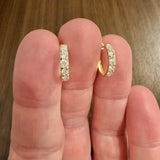 18k Yellow Gold and 0.50cttw Diamond Small Hoop Earrings