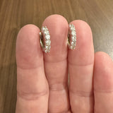 14k White Gold and 0.60cttw Diamond Hoop Huggie Earrings