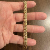 14k Yellow Gold 11.5g Ladies Thick 8.5mm Byzantine Link Bracelet Turkey 8"