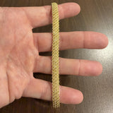 14k Yellow Gold 5g Hollow Multi Strand Mesh Rope Bracelet Turkey 8"