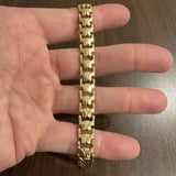 14k Yellow Gold 10.4g Vintage Milor 10mm Fancy Link Bracelet Italy 7"