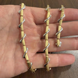 18k Yellow and White Gold 40.8g Heavy Fancy Bar Link Necklace 22"