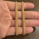 19k Portuguese Yellow Gold 22.3g Solid Floral Fancy Curb Link Chain Necklace 16"