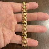 18k Yellow Gold 12.6g Vintage Milor 11mm Fancy Link Bracelet Italy 7.25"
