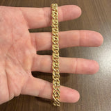 18k Yellow Gold 19.6g Men's Polished 8mm Fancy Curb Link Bracelet Italy 8"