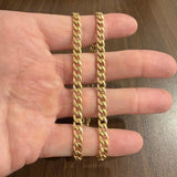 14k Yellow Gold 15.8g Hollow 5.5mm Curb Link Chain Necklace Italy 19.5"
