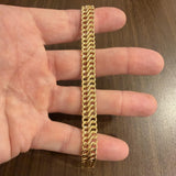14k Yellow Gold 9g Vintage Ladies 10mm Fancy Curb Link Bracelet Italy 7.5"