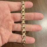 14k Yellow Gold 10.1g Vintage Milor 9mm Fancy Link Bracelet Italy 7"