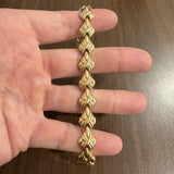 14k Yellow Gold 18.6g Vintage Polished 12mm Fancy Link Bracelet Italy 7.25"