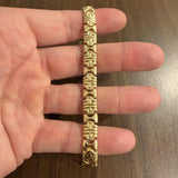 14k Yellow Gold 18.1g Vintage Polished 9mm Fancy Link Bracelet Italy 7"