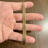 14k Yellow and Rose Gold 20.3g Solid Mirror Bar Foxtail Bracelet 7.25"