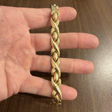 14k Yellow Gold 17.2g Thick 13mm XO Hugs and Kisses Link Bracelet Italy 7.25"