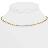 24k Pure Yellow Gold 15g Solid 2.2mm Bar Link Chain Necklace 15.5"