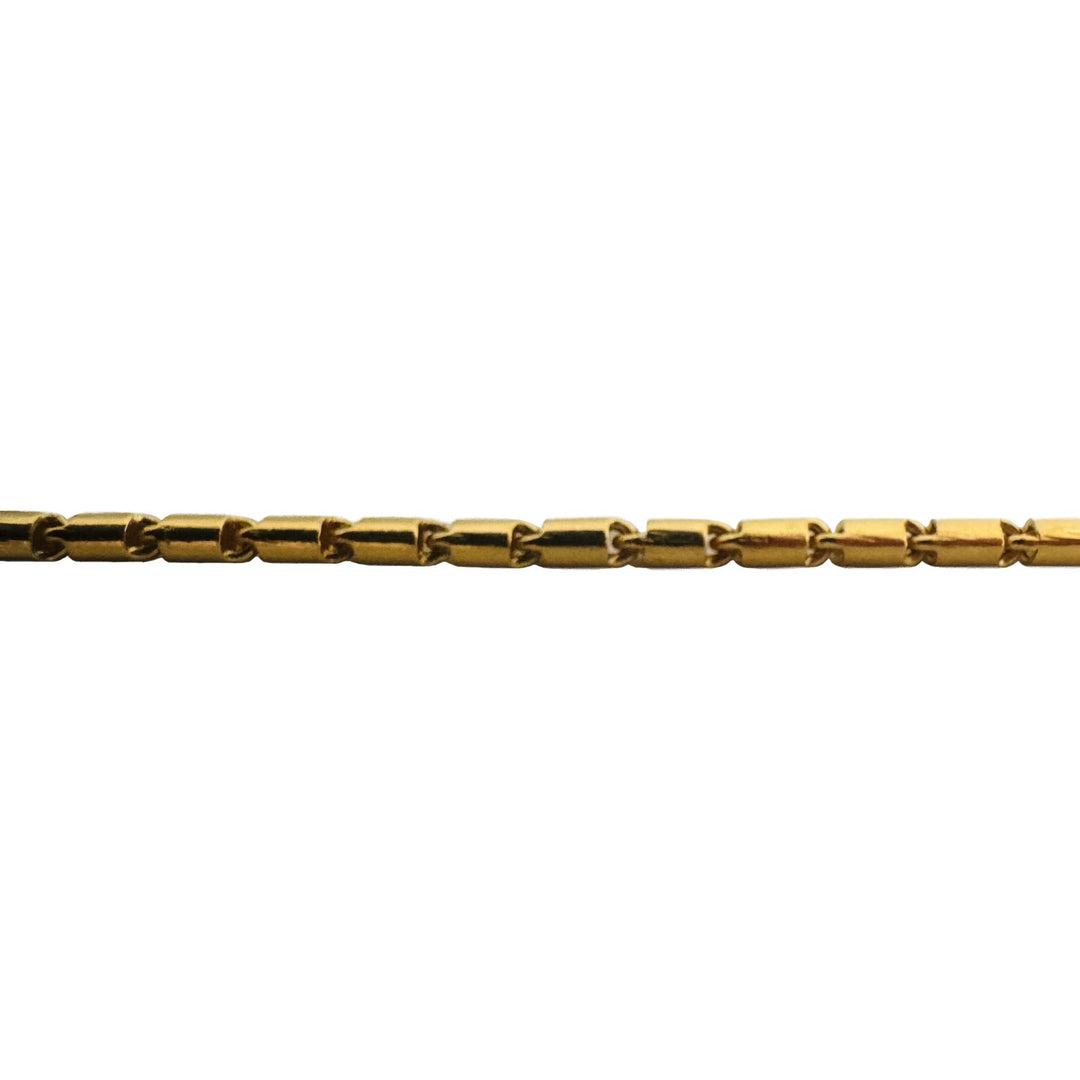 24k Pure Yellow Gold 15g Solid 2.2mm Bar Link Chain Necklace 15.5"