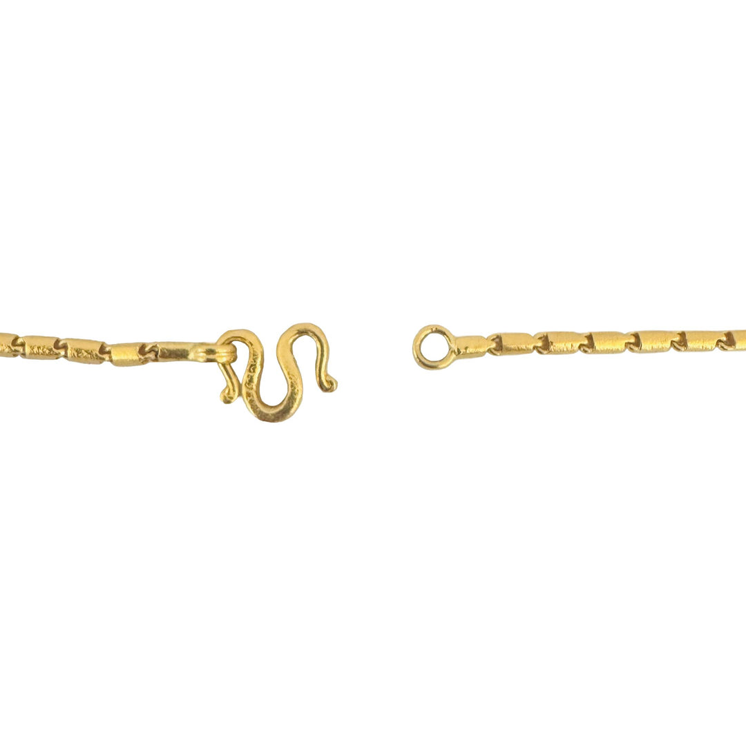 24k Pure Yellow Gold 15g Solid 2.2mm Bar Link Chain Necklace 15.5"