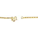 24k Pure Yellow Gold 15g Solid 2.2mm Bar Link Chain Necklace 15.5"
