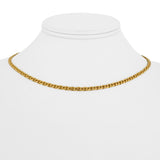 22k Yellow Gold 17.4g Solid Diamond Cut 3mm Fancy Curb Link Chain Necklace 16"